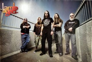 Lamb Of God " Group Standing Between Two Fences " Poster From Asia - Thrash Metal