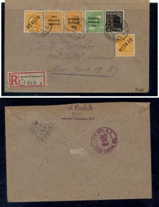 Germany Post War Berlin Soviet Zone Cover To Us