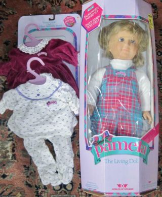 Worlds Of Wonder Pamela The Living Doll Mib With 2 Outfits & Voice Card