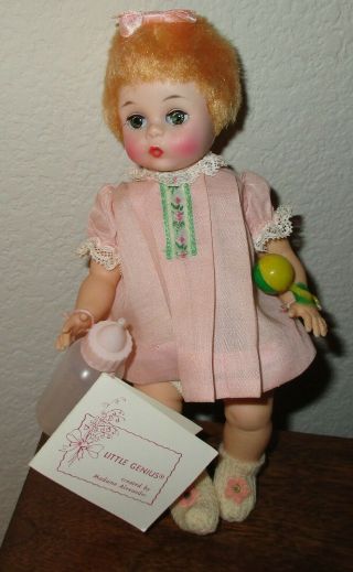 Vintage Madame Alexander Little Genius Doll Pre - Owned W/ Tag & Bottle