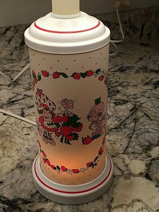 Vintage Strawberry Shortcake Desktop Lamp With Shade Light - Up Base 3
