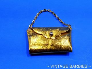 Very Rare Sears Exclusive 1974 Barbie Doll Gold Purse Minty Vintage 1970 
