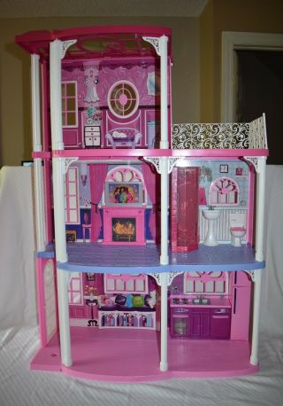 Barbie 3 Story Dream Town House 2008 12” Barbie Dolls N7666 2009 Sounds 2