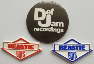 Beastie Boys Def Jam Recordings Vintage Badges Hip Hop Rap Rappers Pins