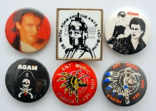 Adam And The Ants Badges 6 X Vintage Adam And The Ants Pin Badges