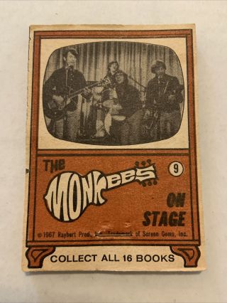 Vintage Topps 1967 The Monkees Flip Movie Reel Book 9 Great Shape