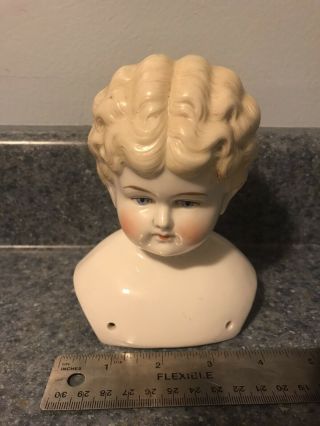 Lovely Very Large Marked Germany German Antique Blonde China Head Vintage Doll