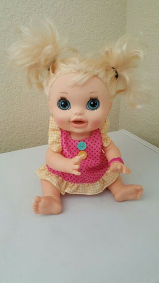 Hasbro Baby Alive 2012 Real Surprises Blonde Doll English Spanish Good Conditio