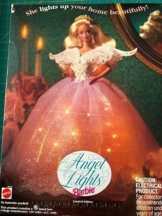 Angel Lights Barbie Doll Tree Topper With Lights Mib Vintage