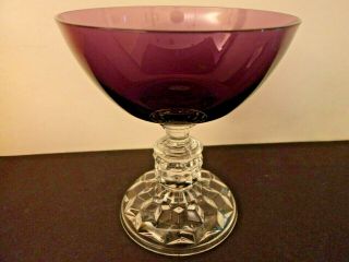FOSTORIA AMERICAN LADY PURPLE AMETHYST SHERBET CHAMPAGNE GLASS GOBLET 2
