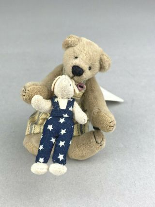 Deb Canham - " Tom & Mr P " - Ltd Edition Miniature Teddy & Pig - 1996