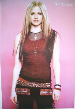 Avril Lavigne " Red T - Shirt & Black Mesh Top " Poster From Asia - Pop Rock Music