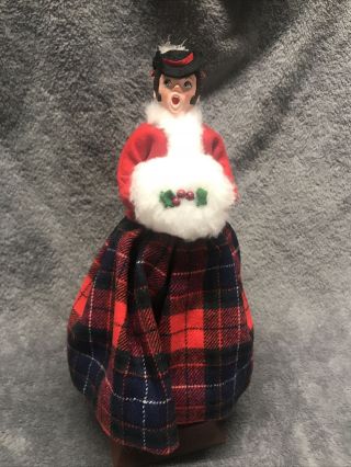 Vintage 12 " Simpich Character Doll Caroller Series Lady With Muff Christmas 1985