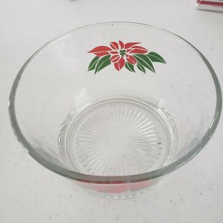 Vintage Indiana Glass Poinsettia Party Bowl Ice Bucket