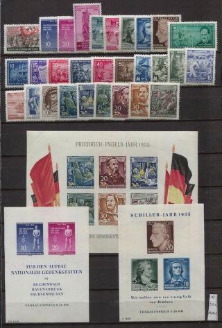 Germany Ddr 1955 Page Of Mlh / Mnh Sets,  Sheets Incl 264a Cv $128.  65