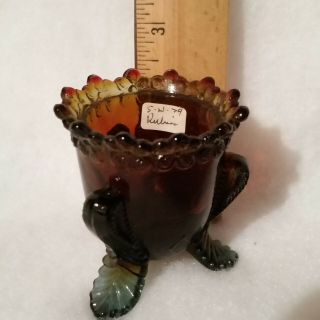 Vintage Boyd Forget Me Not Toothpick Holder Rubina (2) 2½ " Tall Ca.  5 - 21 - 79