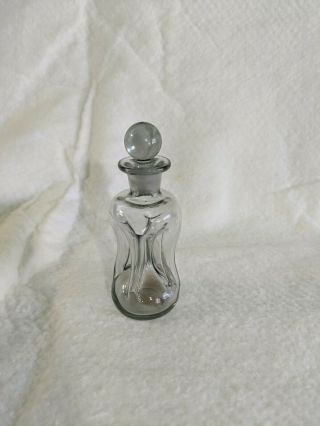 Vintage Holmegaard Kluk Kluk Pinch Art Glass Decanter Bottle With Glass Stopper.