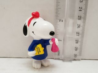 Vintage Snoopy Peanuts Gang 2 " Miniature Pvc Figure Love Potion Blue Shirt Ufs