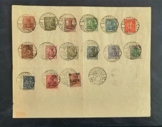 Germany Stamps In The Back Of An Old Telegram,  Stuttgart 1921,