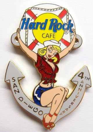 Hard Rock Cafe San Diego 4th Anniversary Sexy Sailor Girl On Anchor Pin 13528