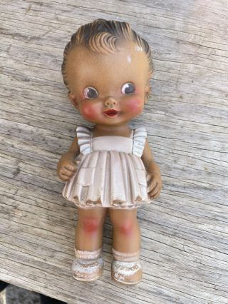 Rare Vintage 50’s,  Ruth E.  Newton’s Squeak Doll,  The Sun Rubber Co.  Black Girl