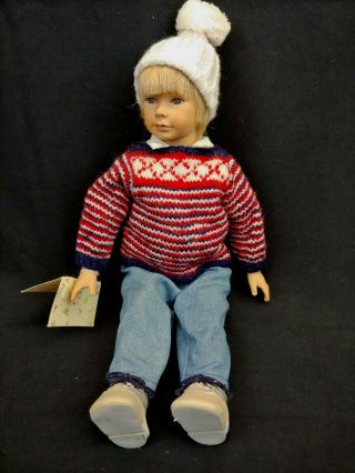 Heidi Ott " Little Ones " Handmade Doll 12 Inch Blonde Boy With Freckles And Tag