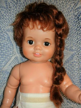 Vintage 24 " Ideal Grow Hair Baby Crissy Doll To Dress Ec