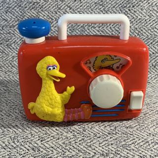Vintage 1995 Big Bird Wind Up Radio Music Toy By Tyco Sesame Street - Great