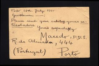 PORTUGAL : 1925 Uprated Postal Card MULTIPLE ISSUES to US 2