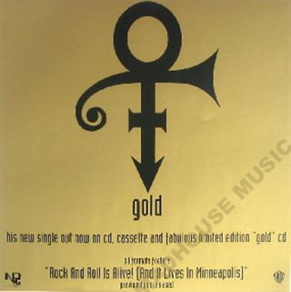Prince Display Poster Uk Promo Gold Single Release Wea 