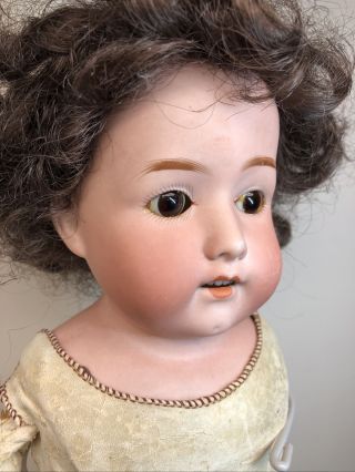 21” Antique Germany Bisque Doll Heubach 275 3/0 EH Leather Kid Body Stat Eyes L 3