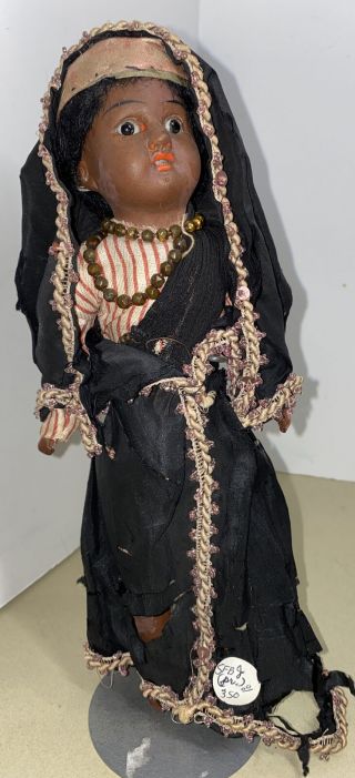 Morrocan Black Sfbj 60 4/0 Paris Signed Antique Doll Outfit.