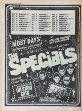The Specials - Vintage Press Poster Advert - Uk Tour 1980