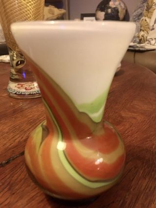 Lovely Vintage Murano Art Glass Vase Ex 2