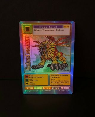 1999 Bandai 1st Edition Saberleomon Mega Level St - 34 Digimon Holographic Card