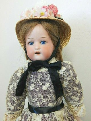 Antique Ernst Heubach 275 13 " Bisque Shoulderhead Doll W/imitation Kid Body