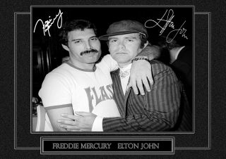 Queen Freddie Mercury Elton John Signed Memorabilia Autograph A4 Print