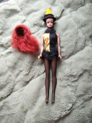 Vintage 1963 Fashion Queen Barbie Doll With Deep Red Wig