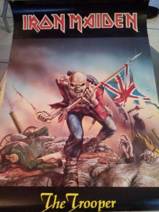 Vintage 1984 Iron Maiden The Trooper Poster Heavy Metal 22x36