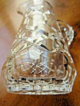 Crystal Cut Glass Creamer,  Diamond Cut,  5.  5 