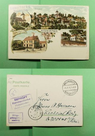 Dr Who 1917 Germany Pow Frank Gruss Aus Hitzkirchen Postcard Wwi F65942