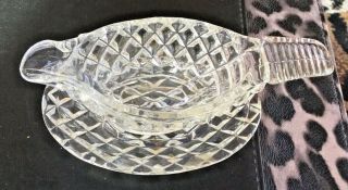 Vintage Bagley Crystal (Pressed Glass) Cream/Sauce Boat & Saucer Set - 1940 ' s 2