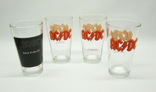 Ac/dc Pub Pint Glass Set 4 Glasses