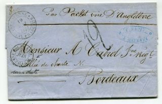 Guyane Pre - Philatelic Folded Letter Cayenne To Bordeaux France 1857