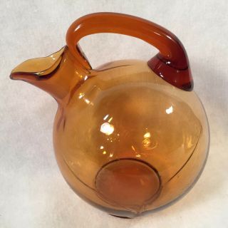 Vintage Cambridge Glass Amber Ball Tilt Decanter Without Stopper
