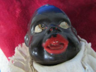 Antique Black Boy Doll Hand Painted Bisque Black Americana As Found Dated 1916