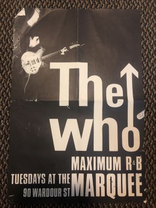 Vintage The Who Maximum R&b Tuesdays At The Marquee Concert Poster