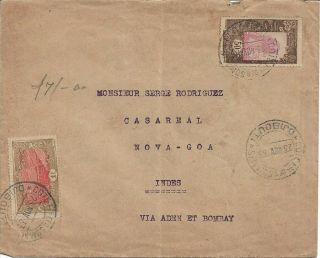 To/from - 1933 - Cover From French Somalia / Djibouti To Portuguese India