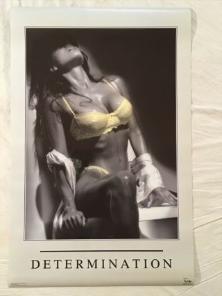 Determination Poster Sexy Yellow Bra Girl Breasts Pinup