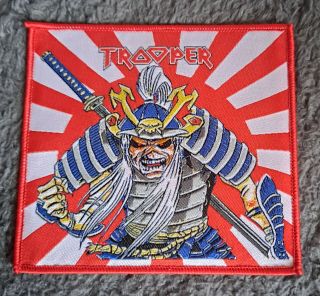 Iron Maiden Trooper Beer Sun And Steel Patch.  Hq Japanese Flag Red Border